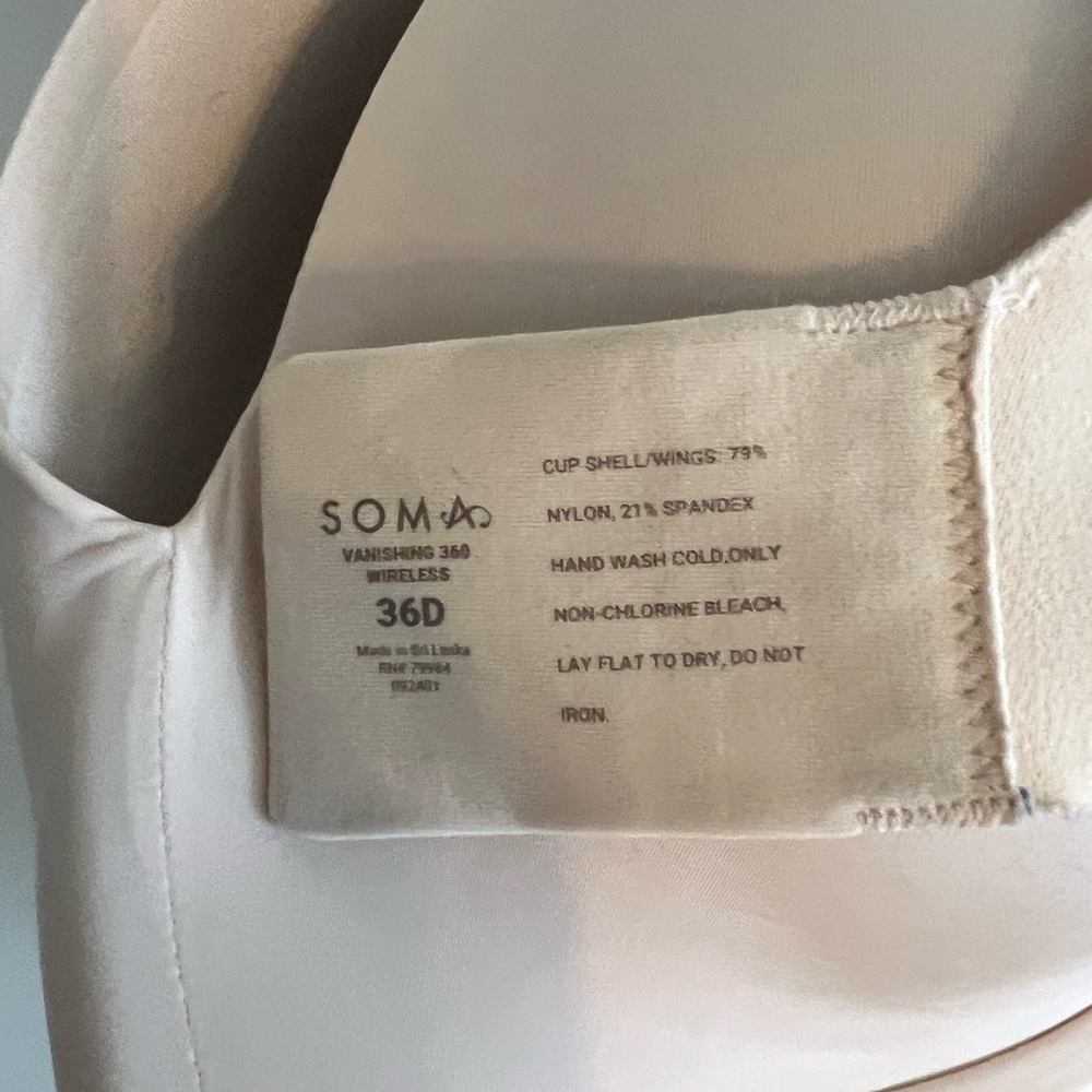 Soma Cream Wireless Bra - Picture 3 of 3